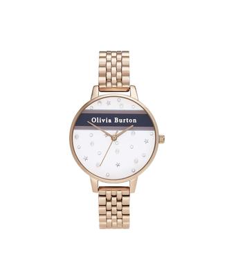 Авторизованный дистрибьютор Olivia Burton Часы OB16VS06 Vaasti Pink Navy Stripe Rose Gold Браслет 34 мм [OLIVIA BURTON] Женские & &