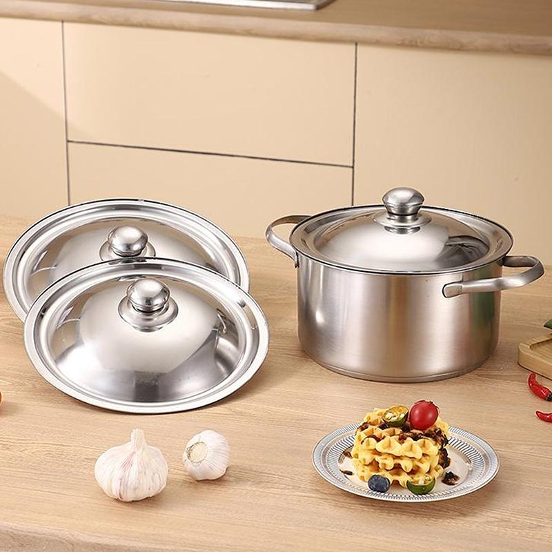 Круглая крышка для кастрюли из нержавеющей стали 10-32 см, универсальная замена, крышка для сковороды, гладкий край, можно мыть в посудомоечной машине, для сковороды, вока, кастрюли