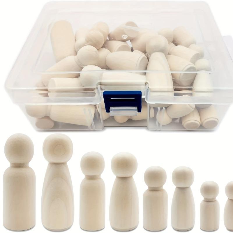 50 шт./кор. расписная деревянная фигурка, деревянные куклы на колышках, 35-65 мм, деревянные декоративные куклы «сделай сам», люди, художественные ремесла, куклы на деревянных колышках