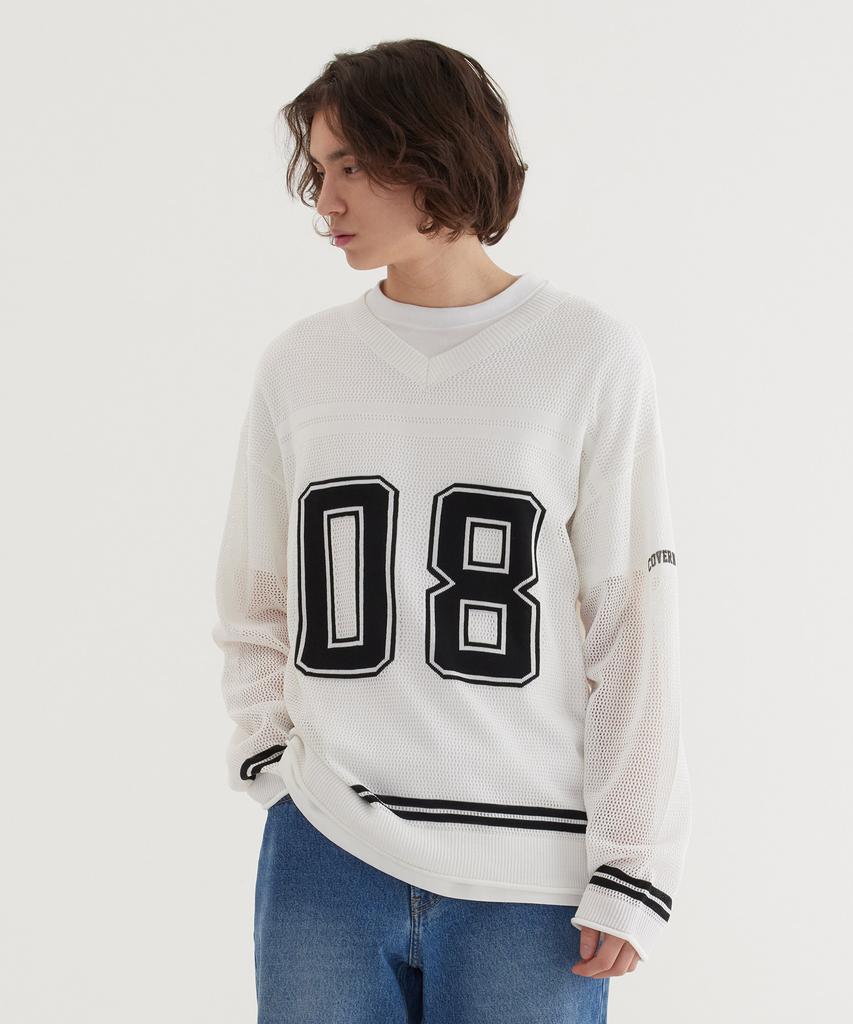COVERNAT Rugby Mesh Knit White