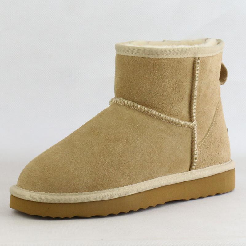 Австралийские классические женские ботильоны, толстые плюшевые теплые зимние ботинки, женские зимние ботинки из натуральной кожи, женская обувь из коровьей замши