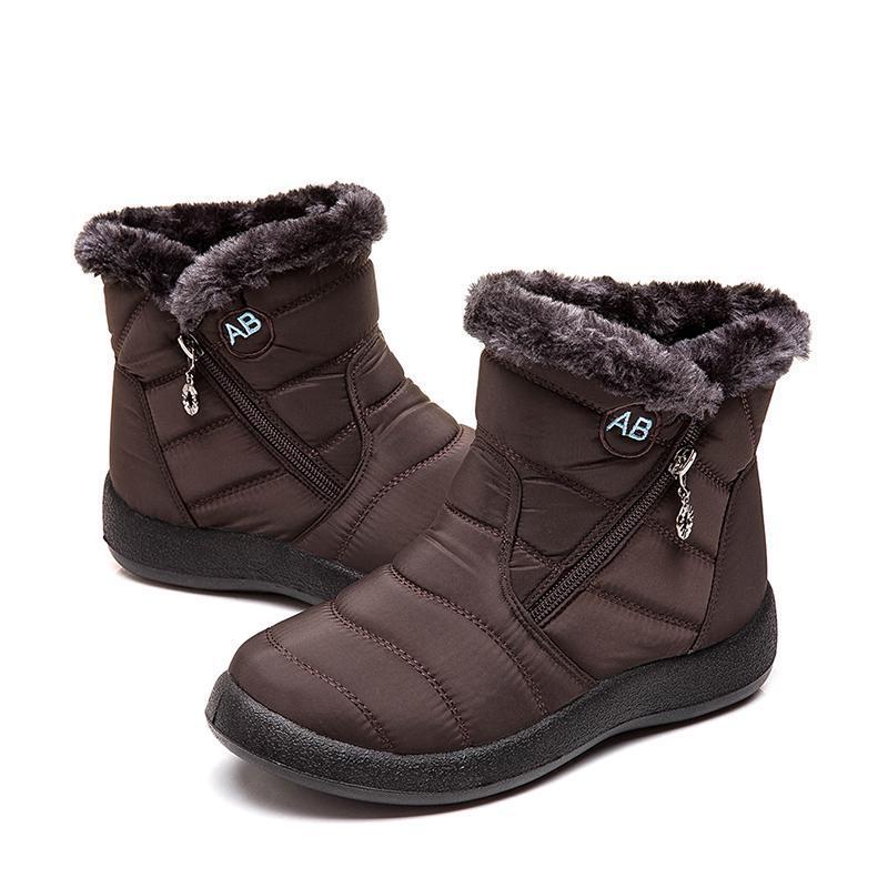 35-43 Women's Warm and Waterproof Cotton Shoes Nylon Snow Boots Winter Ankle Boots Non-slip Short Boots