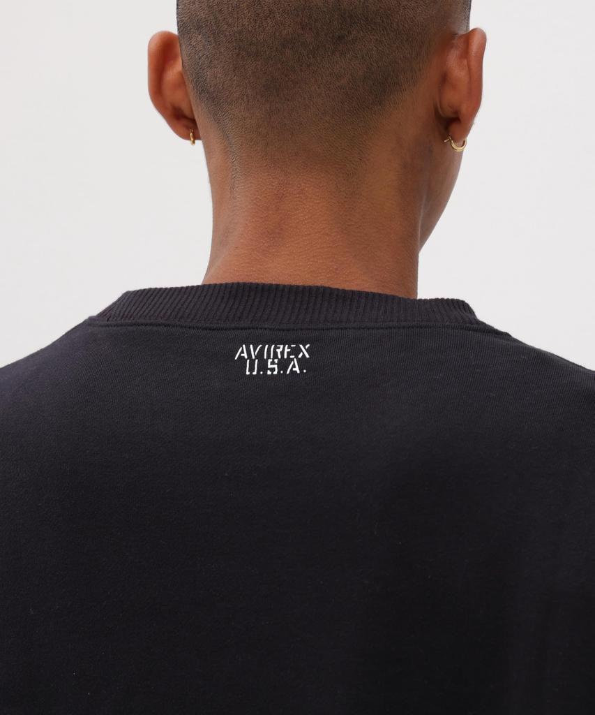 AVIREX CREW NECK L/S SWEAT LOGO 783-3932003 XL black