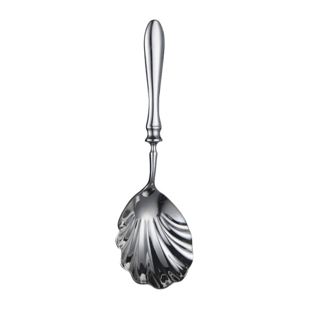 Shell Shape Stainless Steel Spoons French Table Serving Spoons Durable Dessert Spoons  Hotel