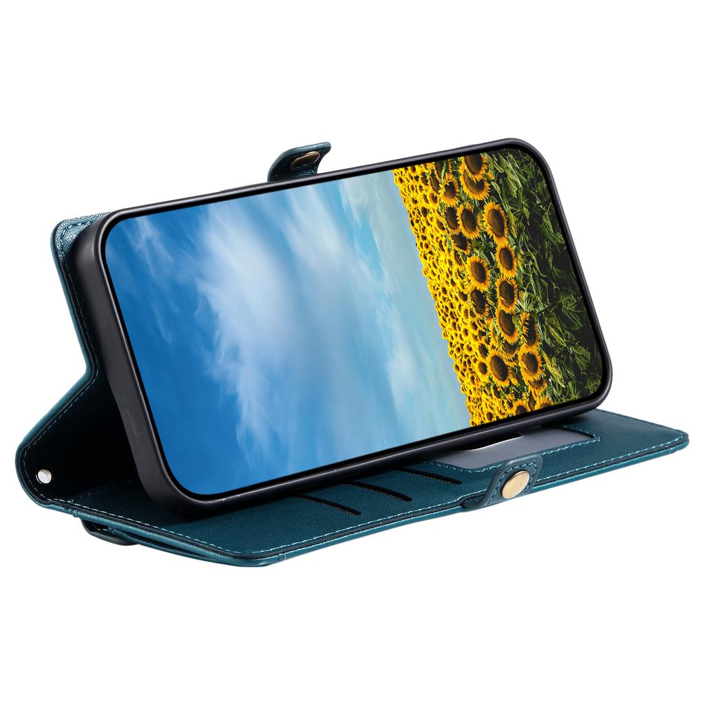 Кожаный чехол для Samsung Galaxy A07 с ремешком на запястье, кошельком и подставкой, чехол для телефона