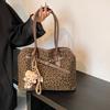 New Leopard Stitching Tote Bag Fashion Retro Matte Large-capacity Handbag Daily Commuter Shoulder Bag