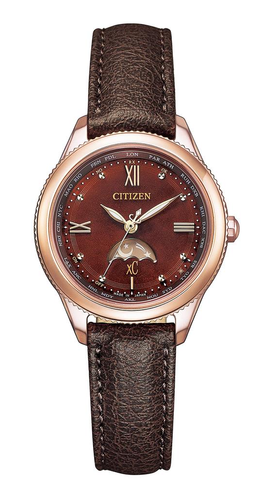 Citizen xC Daichi Collection Titania Happy Flight Brown Eco-Drive Radio-controlled Watch, EE1002-01W, Women's,