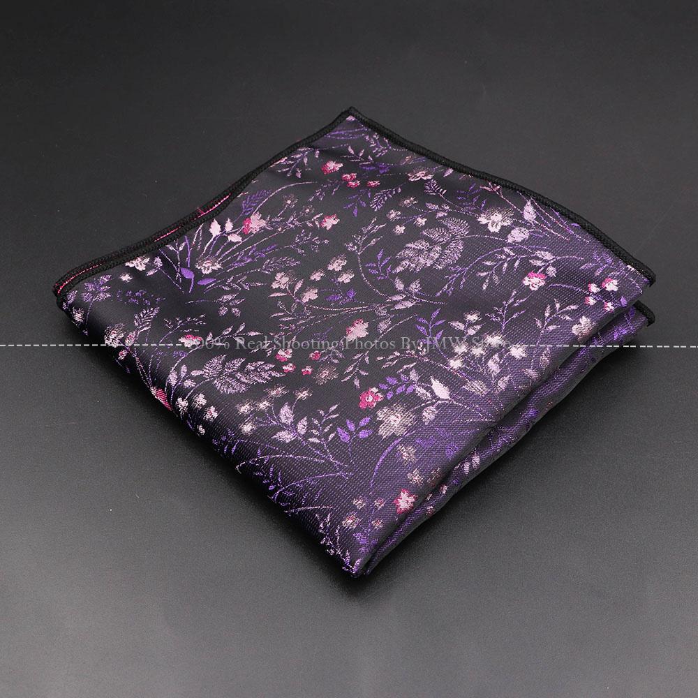 High Quality Men Handkerchief Red Blue Rose Floral Constellation Designed Wave Lines 26cm Width Tuxedo Suit Shirt Pocket Square