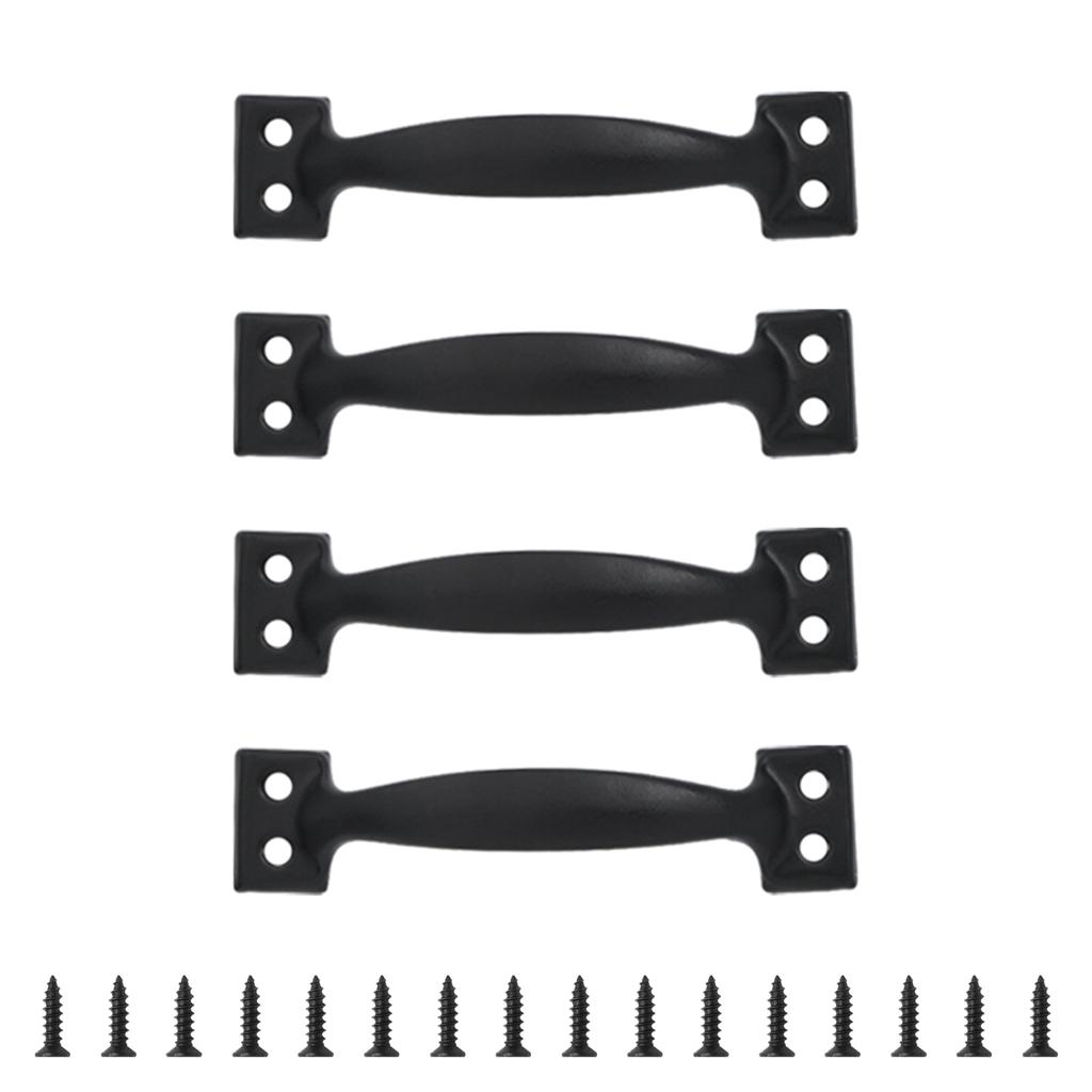 4pcs Barn Door Drawers Handles Bows-Shaped Metal Wardrobe Cabinet Pulls Iron Furniture Knob for Home Decoration