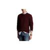 Polo FW22 Solid Logo Embroidered Crew Neck Pullover Sweater Men Sweater Burgundy 710878350-005