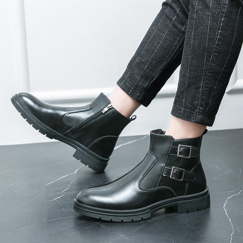 Модные итальянские кожаные сапоги чернильно-зеленого цвета, полусапожки темно-синего цвета, черные классические сапоги, деловые сапоги, коричневые зимние сапоги