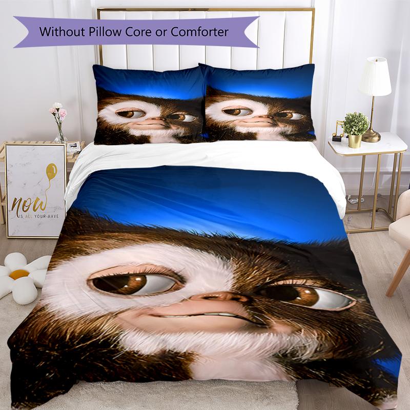 3pcs Gremlins Bedding Set Duvet Cover Closure Includes 1 Duvet Cover & 2 Pillowcases, Soft and Comfortable for All Seasons.