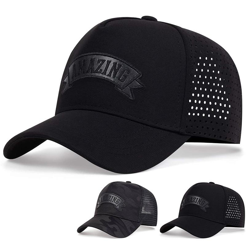 Бейсбольная кепка с надписью AMAZING Leather Label, сетчатая кепка в стиле хип-хоп, мужская дышащая солнцезащитная кепка, унисекс, кепка для походов