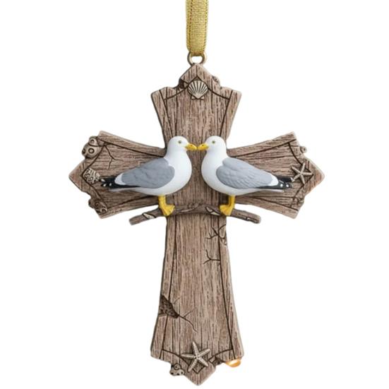 Bird Christmas Ornament Christian Symbol Hanging Decoration Bird And Faith Token Ornament for Xmas Tree Entryway Living Room Holiday Decor