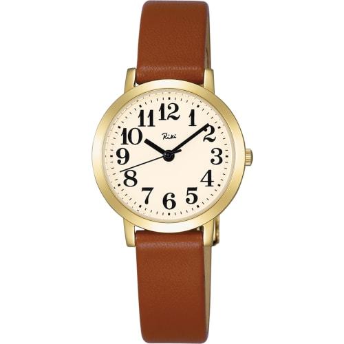 Seiko Watch Riki Watanabe AKQK411 Brown, Curved Inorganic Glass, Quartz Movement, Cowhide Leather (Calf)