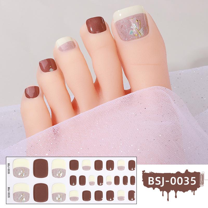 New Gel Manicure Stickers Toe Stickers Waterproof Hot Stamping Semi-cured Nail Stickers