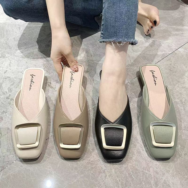 Slippers Women Wear Half a Bag of Shoes Clothing Store Fitting Shoes Soft Sole Fashion Versatile Lazy Shoes One Pedal Slippers Women