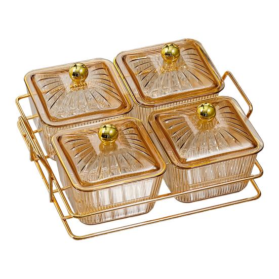 Поднос для орехов и конфет с крышками, фруктовая тарелка с пластиковым отделением, демонстрационная тарелка для закусок, раздельные сервировочные миски для закусок