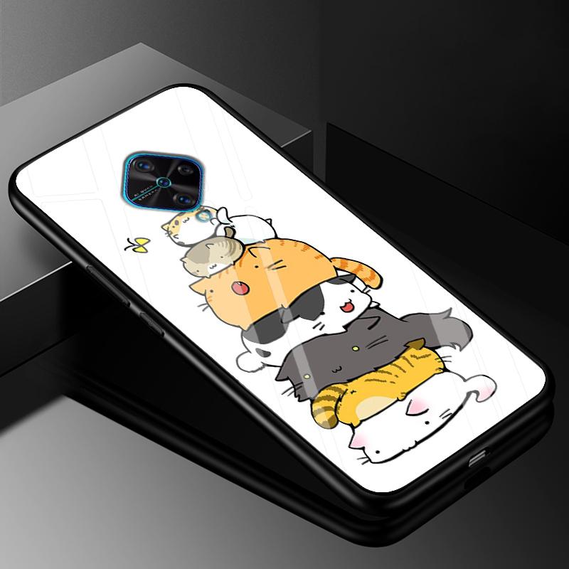 Tempered Glass Case For Vivo V17 Case Russia Glass Back Cover Soft Bumper For Vivo V17 Phone Cases V 17 Funda Y9s S1 Pro Coque