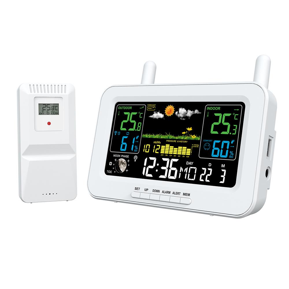 Метеостанции Беспроводные внутренние наружные термометры Цветной ЖК-дисплей Температура Влажность