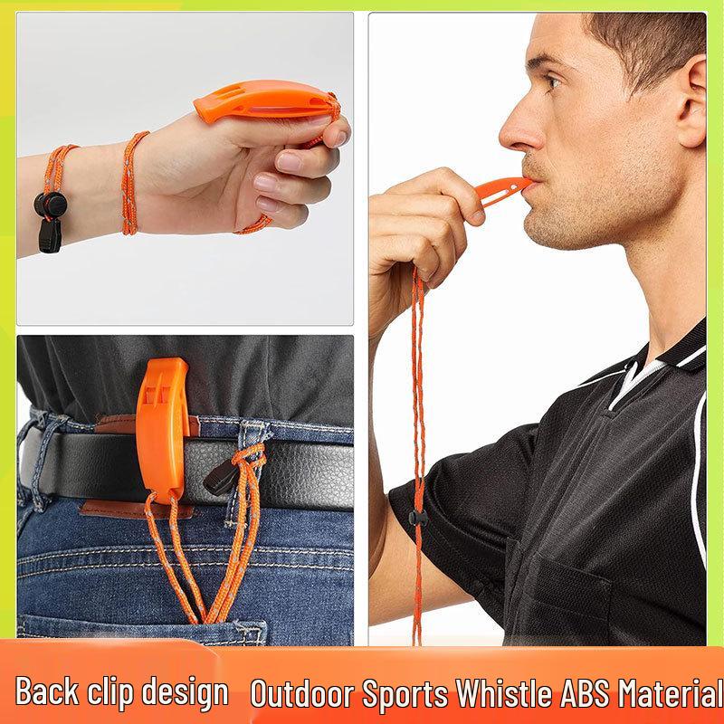 Двухчастотный водонепроницаемый свисток для выживания со шнурком - Высокочастотный свисток для безопасности на открытом воздухе с защитой окружающей среды ABS.