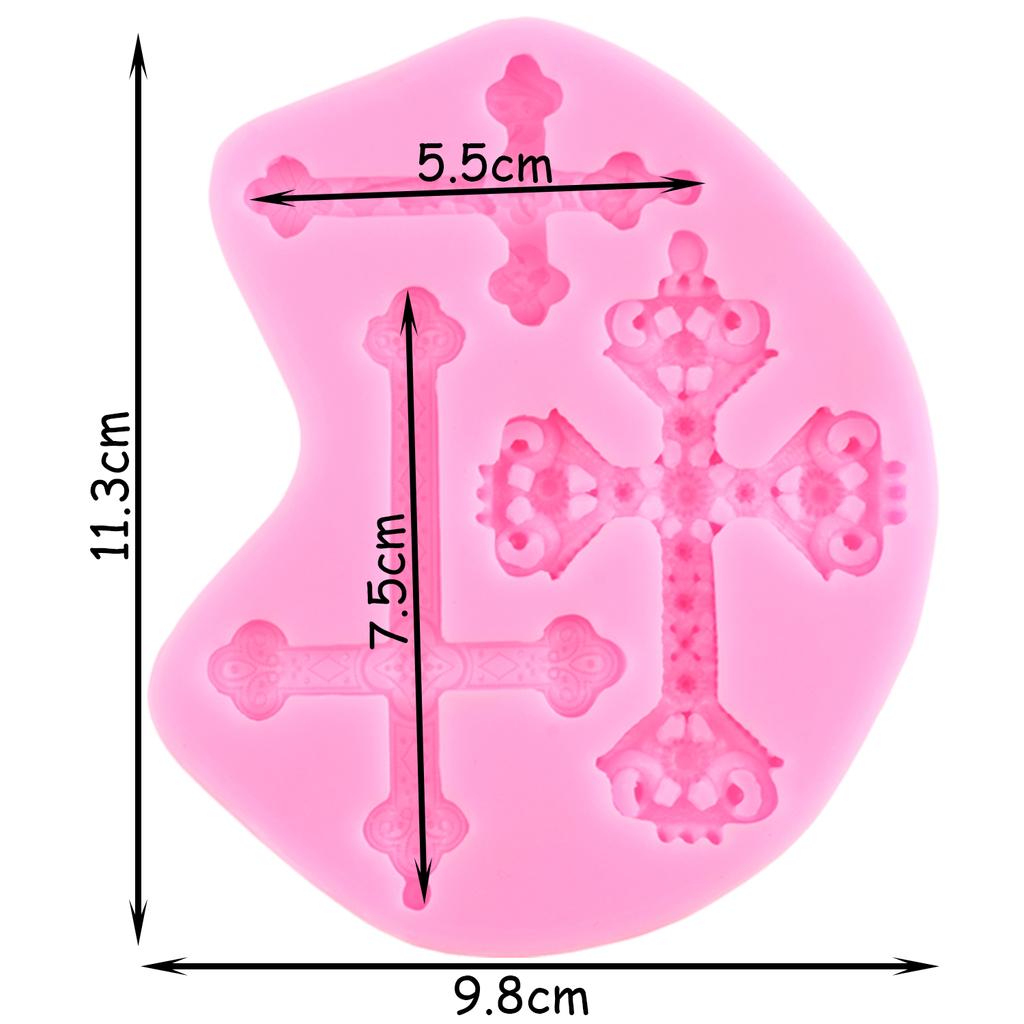 3D Cross Shape Silicone Moulds DY Wedding Cupcake Topper Fondant Cake Decorating Tools Relief Candy Resin Clay Mould Chocolate Gumpaste Moulds