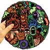 50-Piece Neon Halloween 2 Decorative Retro Cartoon Stickers - DIY Decals for Phone Cases, Skateboards & Toy Decor