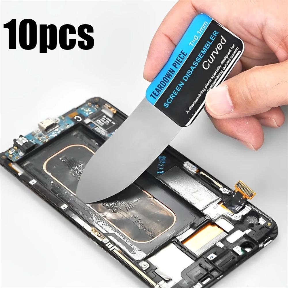 Steel Metal Mobile Phone Repairing Tool Ultra Thin Flexible Mobile Phone Curved LCD Screen Disassemble Opening Pry Card Tool 10pc