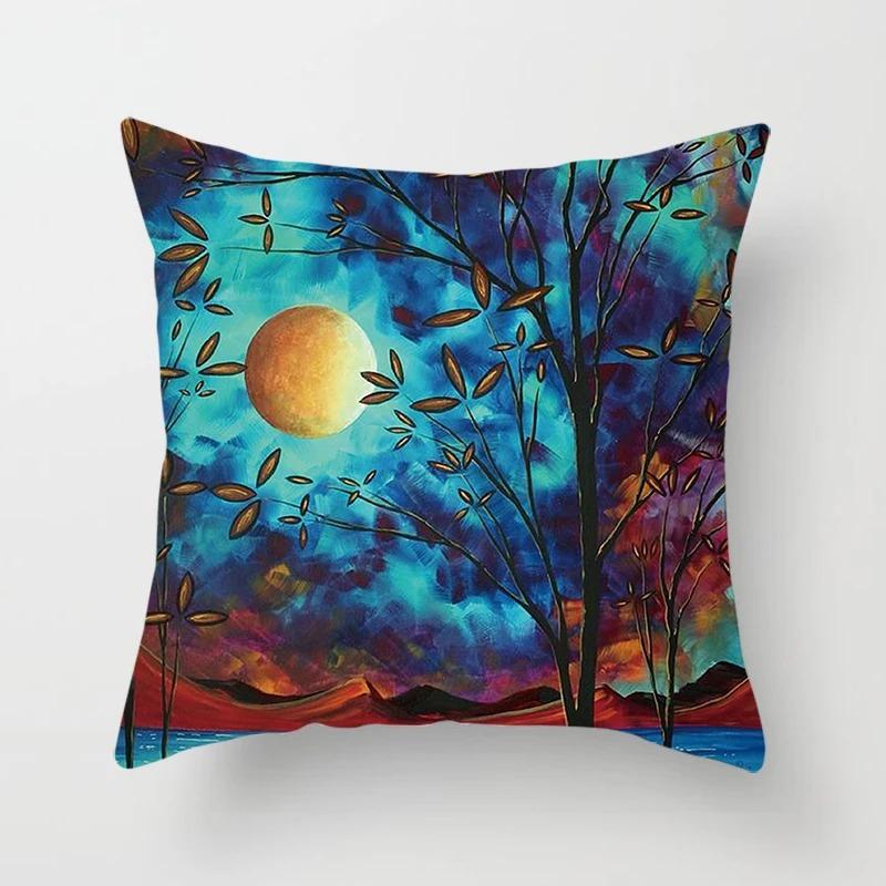 Creative Tree Pattern Pillowcase Interior Decoration Office Living Room Home Pillowcase