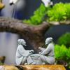 Chinese Elder Playing Chess Statues Miniature Landscape Decoration Miniature People Bonsai Rockery Aquariums Ornaments
