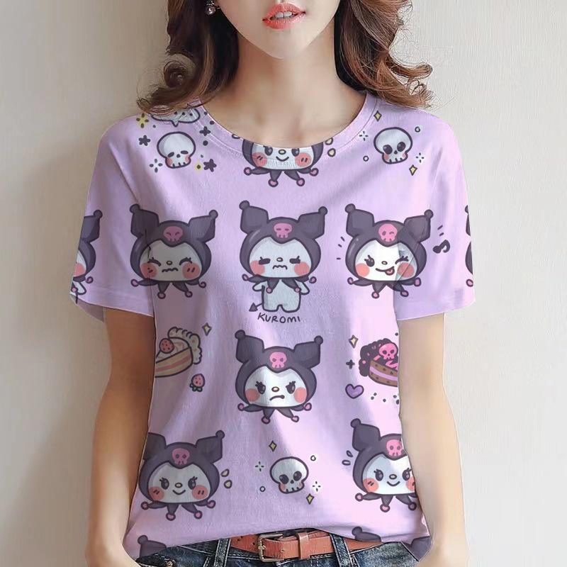 Летняя новая футболка с коротким рукавом 3D цифровая печать футболка с коротким рукавом повседневная рубашка аниме принт Hello Kitty 2883 EMA