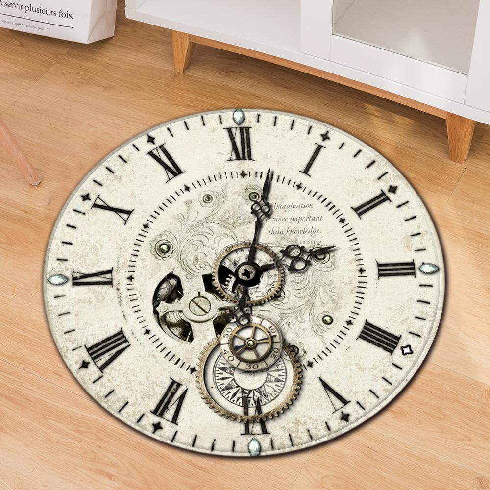 Коврик для гостиной, коврик для компьютерного стула, круглый противоскользящий современный креативный ковер с принтом пчелиных часов, детский ковер для спальни