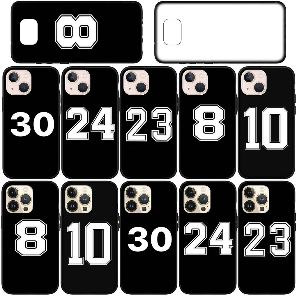 Cover for iPhone 15 14 Xiaomi Redmi Note 13 12 11 Pro Max X 8 7 9 XR Samsung Galaxy S24 S23 OPPO Huawei Number Football Baseball No 8 10 30 23 24 Case