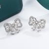 Shiny Crystal Butterfly Stud Earrings  Needle Sparkling Bow Knot Ear Jewelry Zircon Women Party Luxury Jewelry