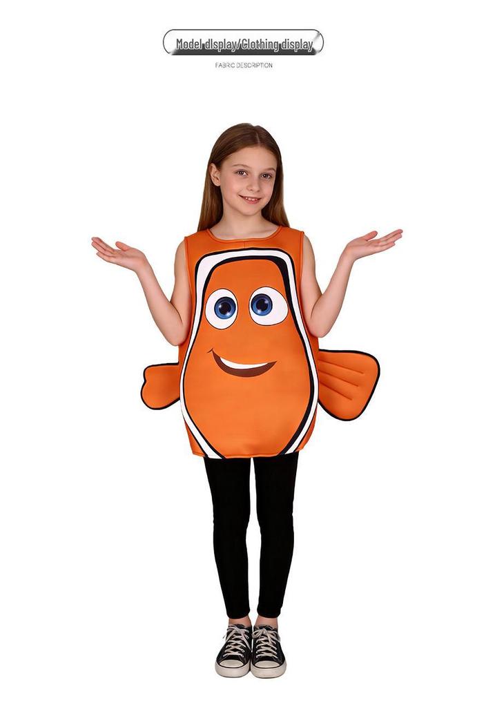 Kids' Clownfish Costume - Ocean Animal Cartoon Cosplay for Halloween