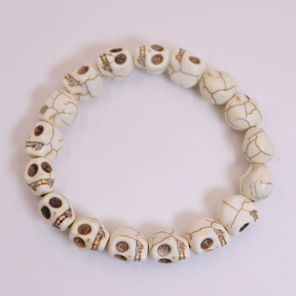 Vintage Design Skull Beaded Bracelet Punk Bangle Personalized Skeleton Beaded Bracelet Friend Gift