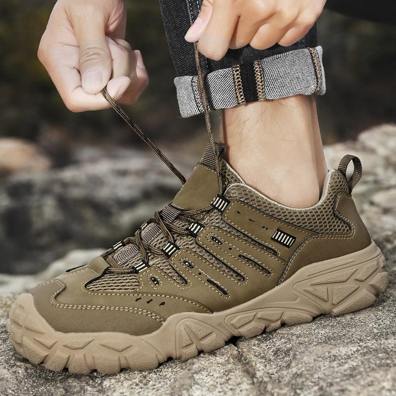 Мужская обувь для походов в стиле ретро, прочные водонепроницаемые кроссовки для треккинга, нескользящая подошва, мужская обувь для горных путешествий