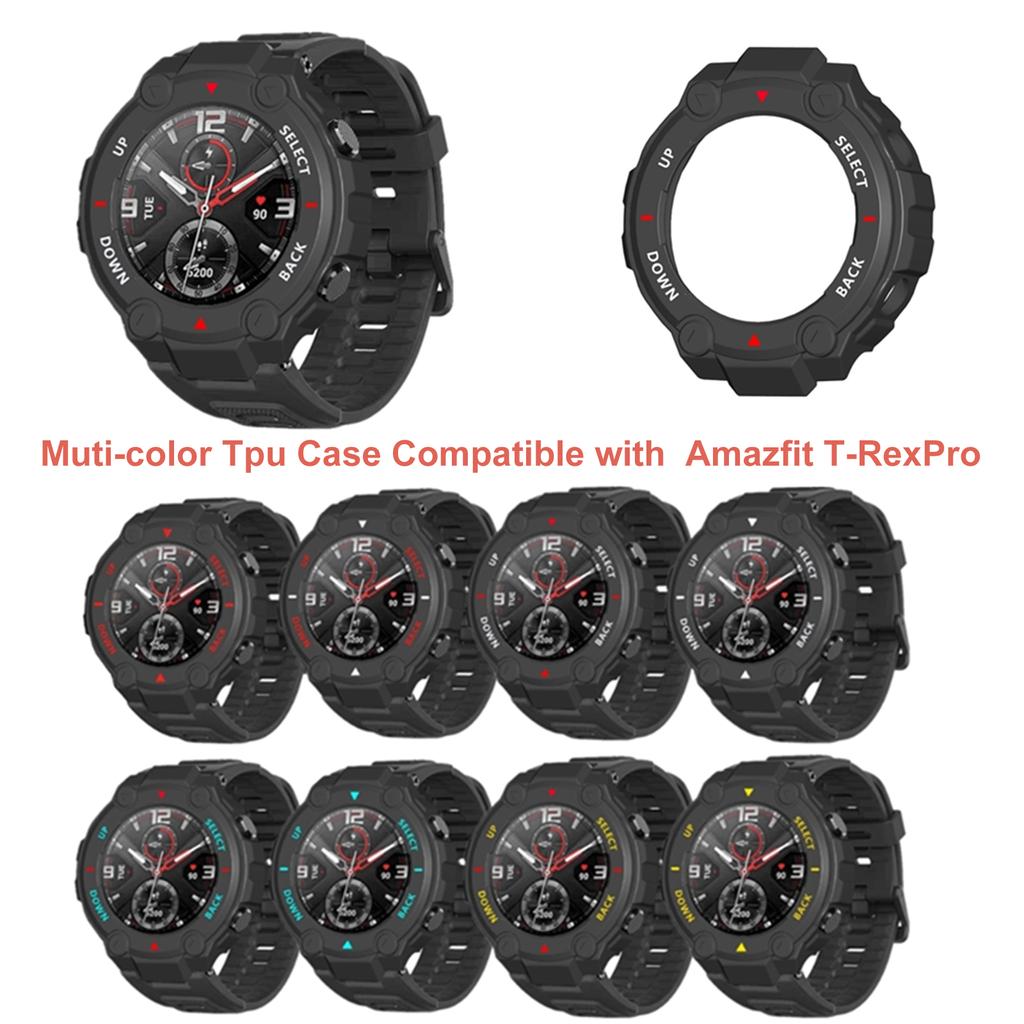 Soft TPU Case Cover Replacement for Huami Amazfit T-Rex Pro Smart Watch Protective Shell Frame