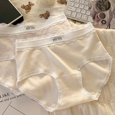 Большие размеры женские спортивные балетки сексуальные кружевные хлопковые трусики со средней талией