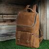 Full Grain Leather Backpack for Men - 17 Inch Laptop Bag - Vintage Travel Rucksack - Casual Daypack for Womens