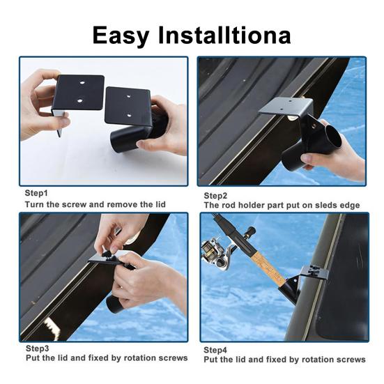 Sled Ice Fishing Rod Holder Hands-Free Heavy Duty Metal Adjustable Ice House Sled Boat Fishing Pole Storage Rack Fishing Accessories