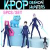 5 шт. Kpop Фигурки Охотники на демонов Игрушки Фигурки ПВХ Модель Коллекционная Игра Фигурки действий Настольное украшение Детские Подарки на День Рождения