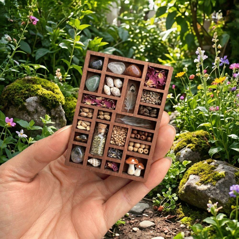 Wooden Jewelry Display Tray Miniature Crystal Dollhouse Shelf Goods Display Rack Jewelry Storage
