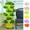 1 Set Gardening Pot with Wheels Stackable Multi-Layer Strawberry Herb Garden Planter Household Supplies