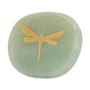 Thumb Worry Stone Nature Crystal Gold Dragonfly Surface Carving Relaxing and Soothing Balance Stone Type 2