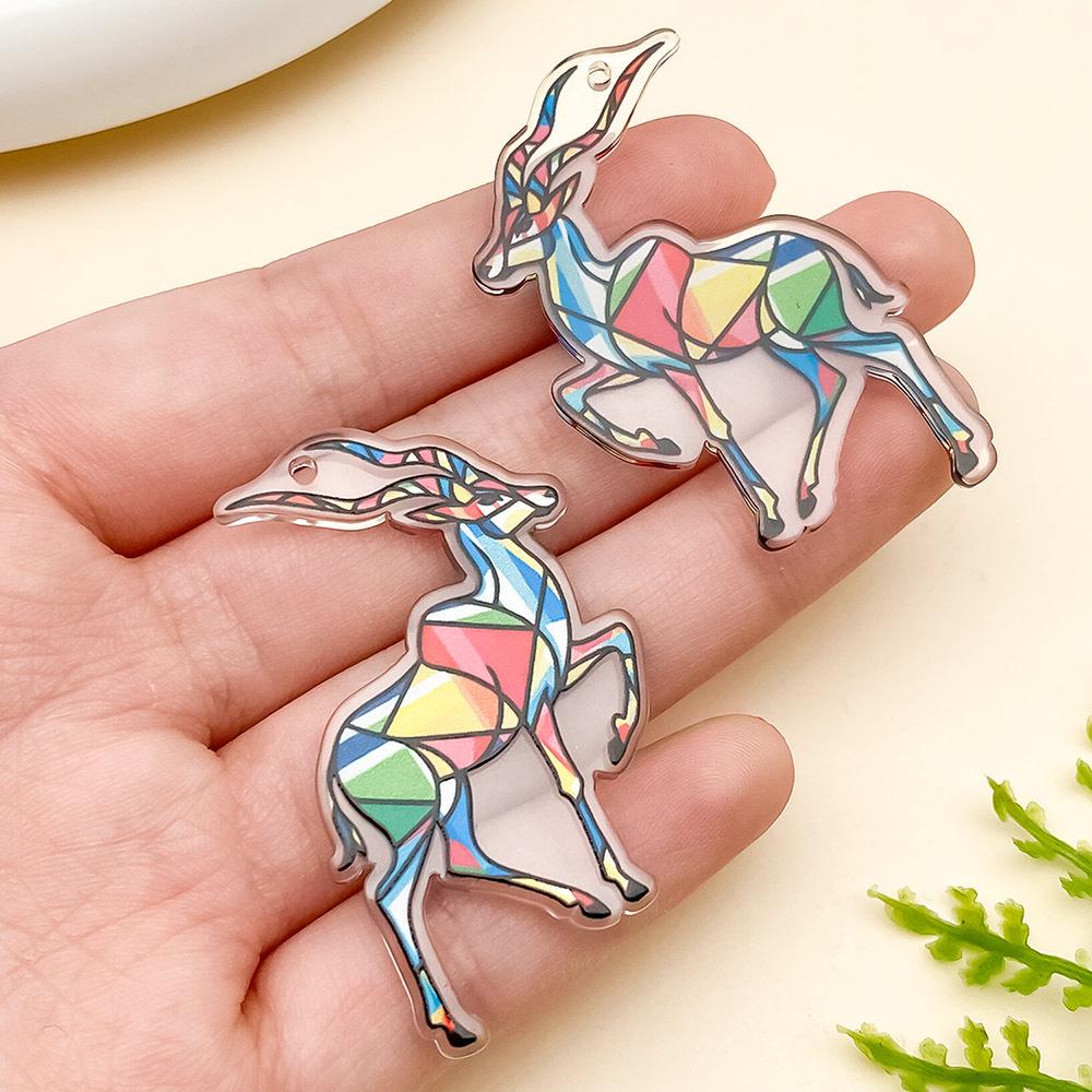 Мультяшная мозаика с животными, акриловый пазл-подвеска для изготовления украшений своими руками