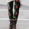 Women's Casual Outdoor Christmas Pattern Slim Fitting Elastic Yoga Pants Cropped Pants