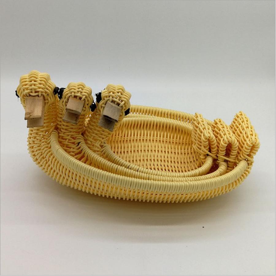 Корзина для хранения Фруктовница Полка для журнального столика в гостиной Креативная Современная Домашняя Пластиковые Плетеные Корзины Настольные Декоративные