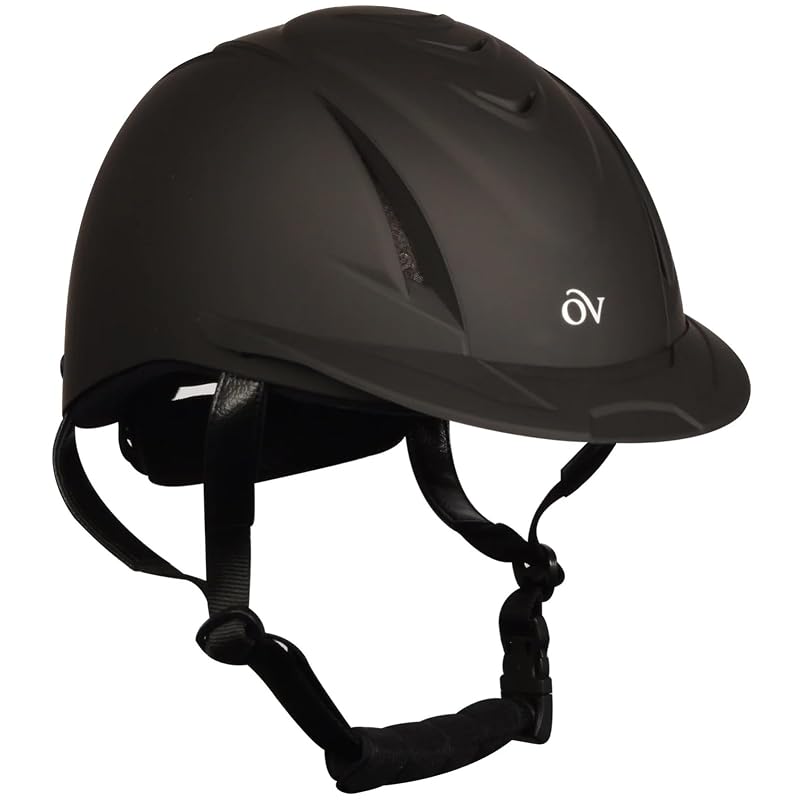 Шлем для верховой езды OVATION Adult Deluxe Schooler - Легкий, Дышащий, Регулируемый, Защитный шлем для верховой езды со съемной подкладкой, Черный,