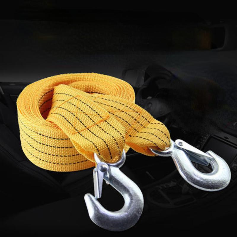 Car Trailer Rope Rescue Rope Eagle Hook Traction Rope Strong Thickening and Durable 4 Meters Double-layer Trailer Belt